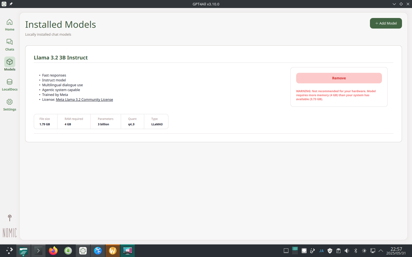 Macbook Air 2012 / 13インチ / Manjaro Linux
